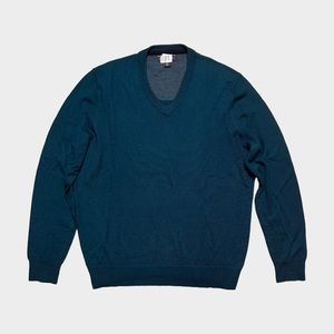 Club Room V-Neck Sweater Teal Size Small